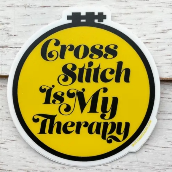 Cross Stitch is my Therapy Die-Cut Sticker 3" - Picture 1 of 1